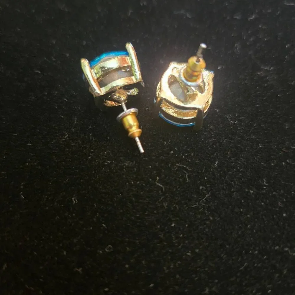 NEW Blue Rhinestone Stud Post Earrings